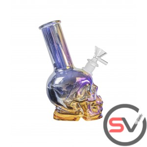 SKULL METALLIC WATER PIPE 8inch